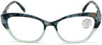 V.W.E. Women Cateye Progressive Clear Bifocal Reading glasses - No Line or Bubble - Zero Power on Top