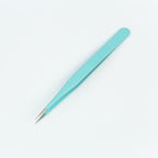 MAXLEAF 2pcs Stainless Tweezers Straight Curved Tweezers for Stickers Eyelash Extensions Precision Electronics Nail Rhinestone Jewelry, Scrapbooking Tools (Green)
