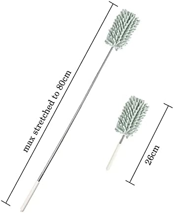 CANDeal 1PCS Microfiber Duster for Cleaning, Washable Extendable Cobweb Dusters with Telescoping Extension Pole, Bendable Head for Car, Window, Furniture, Office