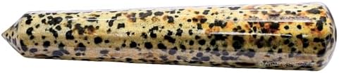 Amazing Gemstone Dalmatian Jasper Crystal Wand Massage Stick - Pelvic Wand Gua Sha for Adults - Crystals and Healing Stones Massage Wands for Adults Gifts (Pointed)