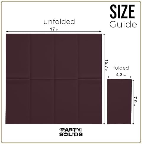 Party Solids Brown Dinner Napkins Disposable 8" x 4" Folded - 40 Pcs 2 Ply Brown Napkins Disposable Paper Guest Towels for Bathrooms, Dinners, Everyday Parties & Party Supplies
