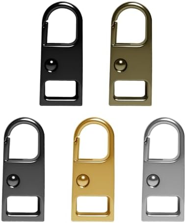 11 PcsZipper Pull Replacement, Heavy Duty Zipper Repair Kit, Metal Detachable Zipper Pull Tabs for Purses Luggage Backpack Jacket Coat Boots Zip Fixer(Black, Silver, Gold, Gunblack, Bronze)