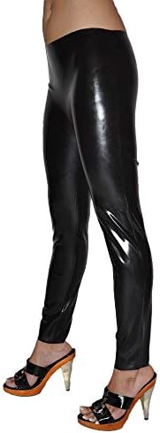 Latex Rubber Leggings Long Tousers Pants (one Size) Black