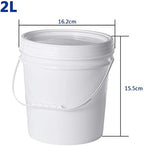 Food Grade Plastic Hand Bucket, Round Storage Bucket, Household Ice Cream Storage Tank with Lid, Household Thickened Bucket, Material Bucket,White,2L