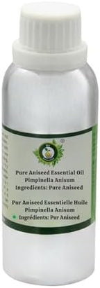 R V Essential Pure Aniseed Essential Oil 1250ml (42oz)- Pimpinella Anisum (100% Pure and Natural Steam Distilled)