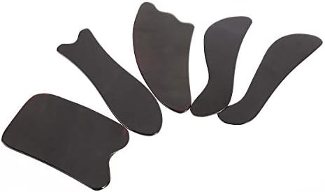 Healifty Gua Sha Scraping Massage Tool Buffalo Horn Guasha Board Therapy Massage Stones Anti Aging Anti Wrinkle for Women 5pcs