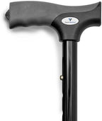FSA/HSA Eligible, Vaunn Medical Easy Grip Height Adjustable Folding Cane/Walking Stick with Strap/Pouch- Compact, Portable, and Safe Walking Assistant- Non-Slip Grip Handle- Men, Women, Elderly