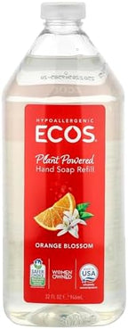 Earth Friendly Products Ecos Plant Powered Hand Soap Refill, Orange Blossom, 32 fl oz (946 ml)
