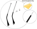 Replacement Temple Tips Temple Arms for Ray-Ban Aviator RB3025 3025 Sunglasses Repair Kit，Screws/Screwdriver/Sunglasses Bag,Black