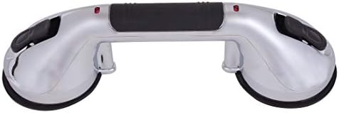 CAREX Ultra Grip Shower Grab Bar - Shower Handle and Bathroom Bar - 12 Inch Safety Bar With Dual Locking Suction Cups For Bathtubs and Showers, Chrome
