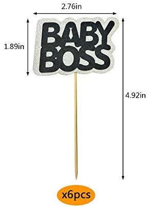 30 PCS BABY BOSS Cupcake Toppers Glitter Kids Birthday Party Supplies Decorations Baby Shower Party Supplies