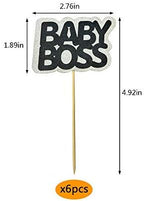 30 PCS BABY BOSS Cupcake Toppers Glitter Kids Birthday Party Supplies Decorations Baby Shower Party Supplies