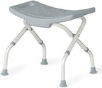 Medline Folding Shower Chair Without Back, Bath Chair Supports up to 250 lbs, Gray