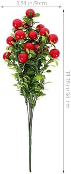 ABOOFAN Artificial Cherry Stems and Red Berries Branches 3 Bunches Faux Cherry Tree Decor for Home Wedding Christmas Party Decoration