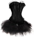 Corset Dress Skirt Tutu Set Gothic Boned Bustier Halloween Lingerie Women Halloween Costumes