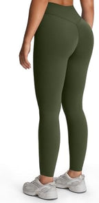 Aoxjox Women’s Workout Leggings Metamorph Mid-Rise Hidden Scrunch Tummy Control Gym Training Yoga Pants 25"/27"/28.5"