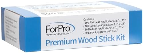 ForPro Premium Wood Stick 300 Pcs Kit, Non-Sterile, Assorted Hair Removal Waxing Applicators for Face & Body, 300-Count