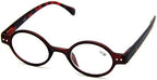Agstum Designer Small round Oval Vintage Spring Hinge Reading Glasses Eyeglasses Readers (+1.75, Brown frame with leopard temples)