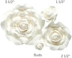 Sugar roses white *4 sizes to choose from* wired flower cake decoration topper (3 1/2" x 1) - Multi buy pay 1 P&P - Handmade to order from the UK 10 day delivery.