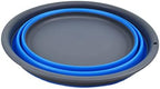 SAMMART 7.5L (1.98 Gallon) Collapsible Tub - Foldable Dish Tub - Portable Washing Basin - Space Saving Plastic Washtub (Grey/Blue)