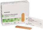 McKesson Adhesive Bandages, Sterile, Fabric Strip, 1 in x 3 in, 100 Count, 1 Pack