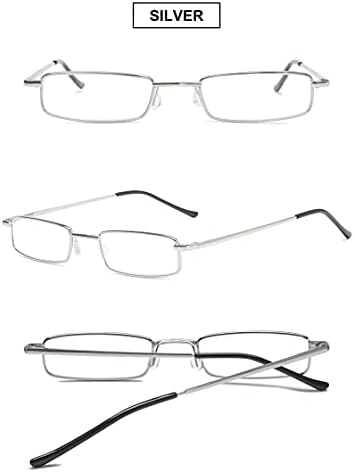 VEVESMUNDO Blue Light Blocking Reading Glasses Portable Metal Lightweight Compact Durable Travel Pocket Readers in tube case