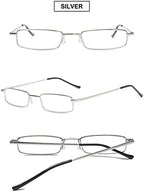 VEVESMUNDO Blue Light Blocking Reading Glasses Portable Metal Lightweight Compact Durable Travel Pocket Readers in tube case