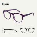 OPULIZE BLU Blue Light Blocking Reading Glasses for Women Men, Cool Round Frame with Anti-Glare Computer and Gaming Eyewear, UV and Eyestrain Protection, Purple +2.50 (Pack of 1)