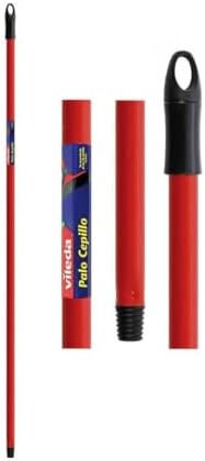 Vileda 100365 Modern Red Metal Pull Handle, 125 cm, Easy to Install