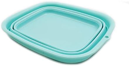 SAMMART 7.7L (2 Gallon) Collapsible Tub - Foldable Dish Tub - Portable Washing Basin - Space Saving Plastic Washtub (Lake Green, S)