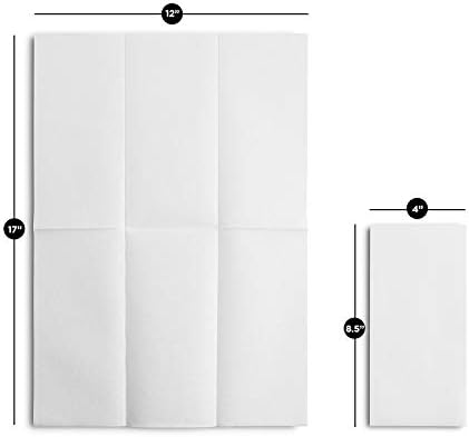 50-Pack BloominGoods Disposable Bathroom Napkins | 12" x 17" Single-Use Classic Lite Linen-Feel Guest Towels, Made in USA | Cloth-Like Hand Towels, White