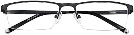 Half Rim Photochromic Gray Reading Glasses +3.00 Metallic Frame Mens Womens Eyeglasses