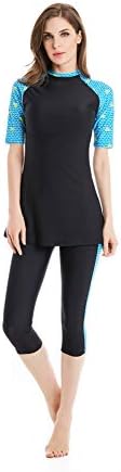 Modest Swimwear for Women's Rash Guard Short Sleeve Swimwear Modesty Swimming Costume Surfing Suit Burkini