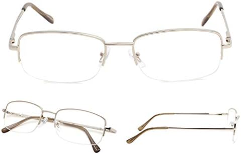 LUR READING GLASSES 4 pack Metal Half-rim Include Sunshine Readers