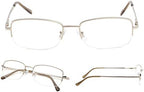 LUR READING GLASSES 4 pack Metal Half-rim Include Sunshine Readers