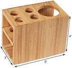 Bamboo Naturals Toothbrush Holder, Stores 4 Toothbrushes and 1 Toothpaste, Made of 100% Sustainable Bamboo, Stylish Bathroom Organizer Accessory, Easy to Clean and Odor Resistant