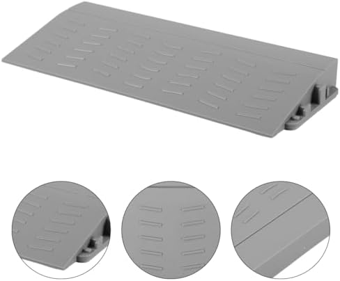 Threshold Ramp for Doorways - Grey Plastic Step Ramp for Sweeping and Wheelchairs, Solves Curb and Step Obstacles, Easy Installation for Home and Office Use