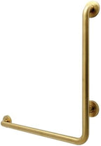 Kingston Brass GBL1424CSL7 Made to Match 24" x 24" L-Shaped Stainless Steel ADA Grab Bar - Left Hand, Brushed Brass