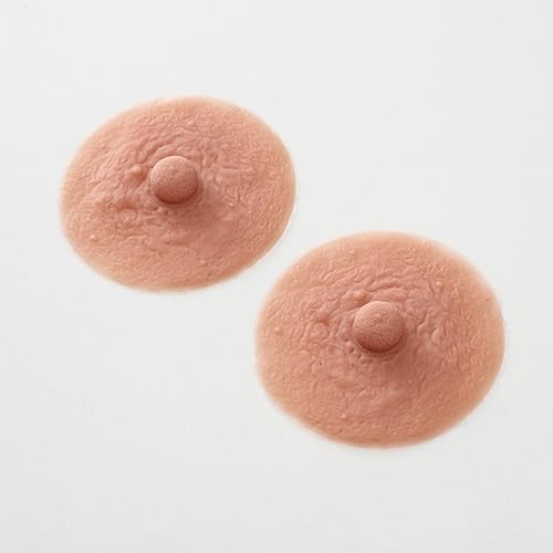 YiZYiF 1 Pair Self Suction Silicone Nipples Cover Realistic Adhesive Pasties Stickers for Breast Form Cosplay Crossdresser
