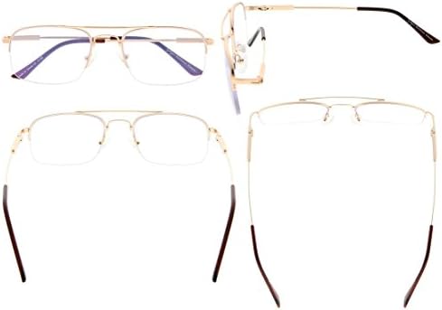 Eyekepper 3 Levels Vision Multifocus Reading Glasses UV Protection Progressive Readers Men Women Bendable Memory Frame