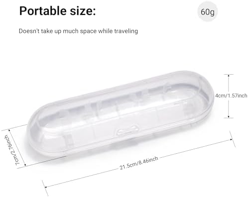 Electric Toothbrush Case for Oral B/Oral-B Pro/iO/Philips Sonicare/Demita/Bitvae and most Electric Toothbrushes, Includes 1 Charger Pouch, Transparent