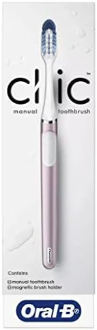 Oral-B Clic Manual Toothbrush, Rose Quartz, with Magnetic Toothbrush Holder - 1 Count