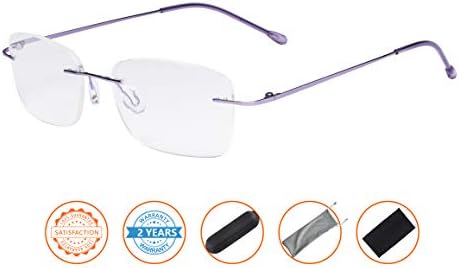 CessBlu Rimless Reading Glasses Design Readers for Women Men