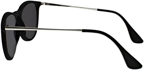 OPULIZE JET Reading Sunglasses for Women Men,Tinted Lens with UV400 Protection,Scratch Resistant Round frame with Spring Hinges,Black Front Silver Arms +2.5 (Pack of 1)