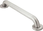 Moen R8912P Bathroom Safety 12-Inch Stainless Steel Bathroom Grab Bar with Concealed Screws, Stainless