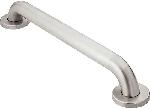 Moen R8912P Bathroom Safety 12-Inch Stainless Steel Bathroom Grab Bar with Concealed Screws, Stainless