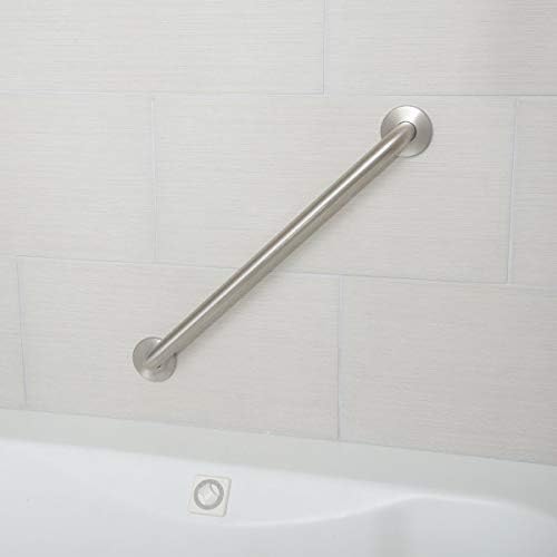Amazon Basics Bathroom Handicap Safety Grab Bar, 18 Inch Length, 1.5 Inch Diameter, Holds up to 500LBs, ADA Compliant, Stainless Steel