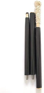 Silver & Black Woodcrafts Victorian Style Cane/Stick/Walking Stick Size 36 to 37" INCH Approx