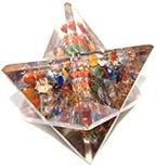 Jet Authentic Mix Chakra Large 4 Inch Orgone Merkaba Gemstones Copper Metal Mix Rare Healing Positive Energy Tetrahedron (Mix Chakra)