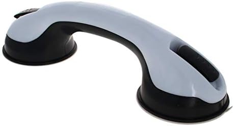 MroMax 2Pcs Grab Bar Suction Shower Handle Bathroom Balance Bar Safety Hand Rail Support for Hotel Motel Home Black-White 280x90x70mm(DxTxH)